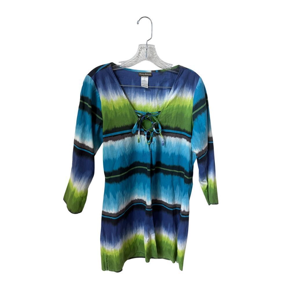 Tommy Bahama Tie Dye 100% Cotton Tunic Top Size Medium